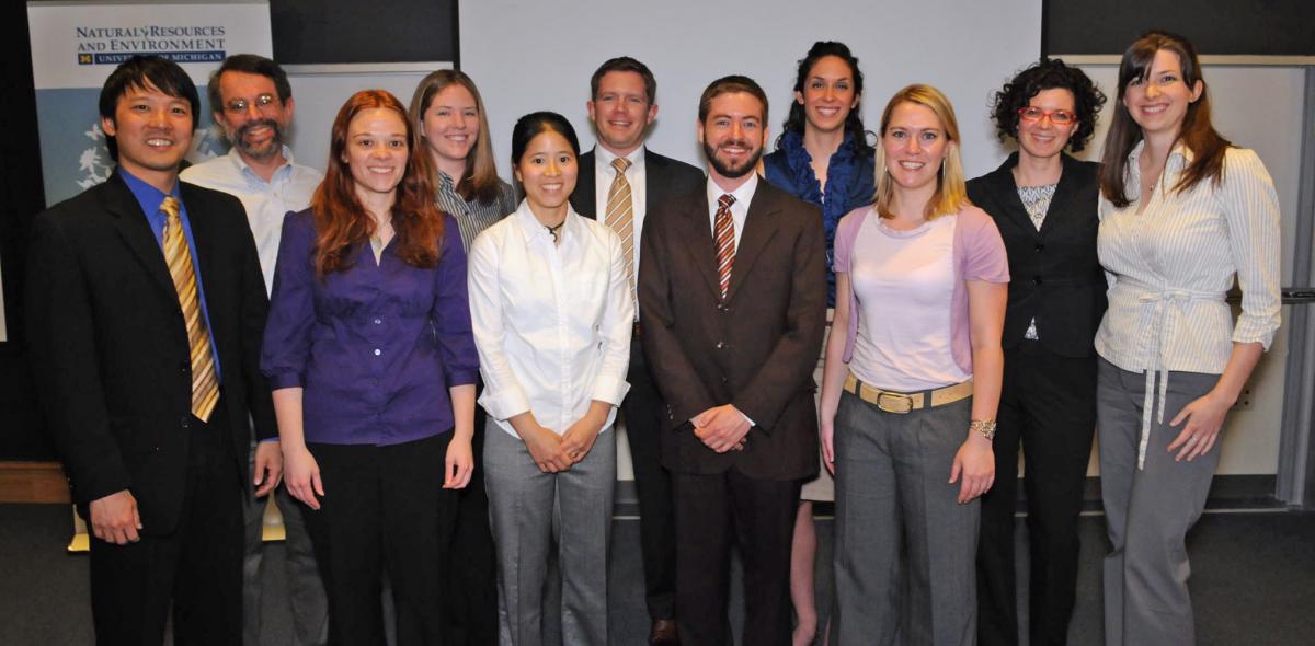 Research team pictured with faculty advisor Professor Steven Yaffee.