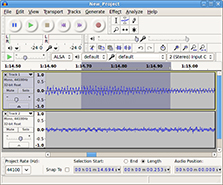 Screen Shot of Audacity running on GNU/Linux, provided by Audacity Team