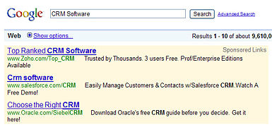 Google Ads that appear at the top of search results need a treshold quality score to appear there