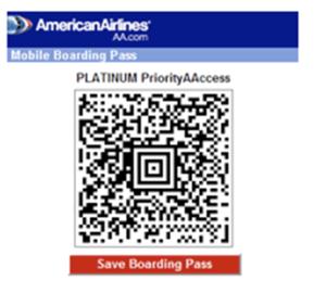 American Airlines Mobile Boarding Pass