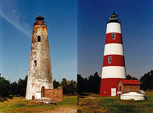 Sapelo Island Light in 1996 & 1999