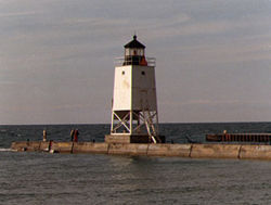 Charlevoix South Pier Light in 1987
