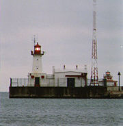 Port Colborne Inner and Outer Lights in 1991