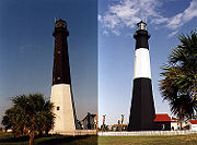 Tybee Island Light in 1993 & 1999