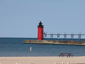 South Haven South Pier Light in 1995