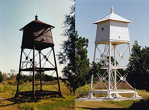 Sapelo Island Range Light in 1996 & 1999