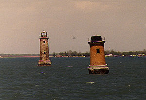 St. Clair Flats Old Channel Range Lights in 1989