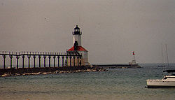 Michigan City East Pier & BW Lights in 1988