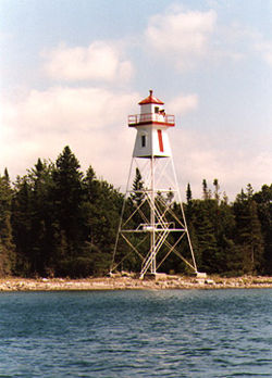 Stokes Bay Rear Range Light in 1990 - 9th trip