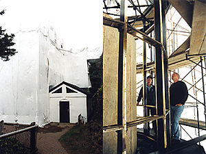 Cape Meares Light under Restoration in 2003 - 42nd trip